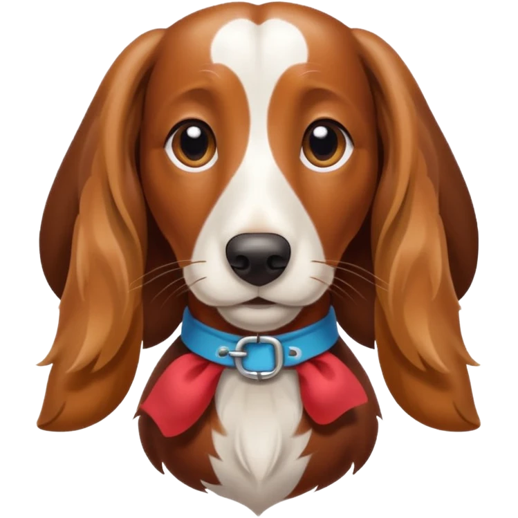 Long hair spotted wiener dog  emoji