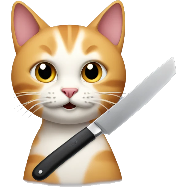 cat with a knife emoji