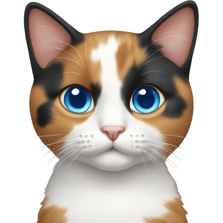 Calico cat with blue eyes emoji