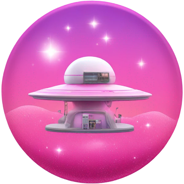 Pink ombre research station with glitter  emoji