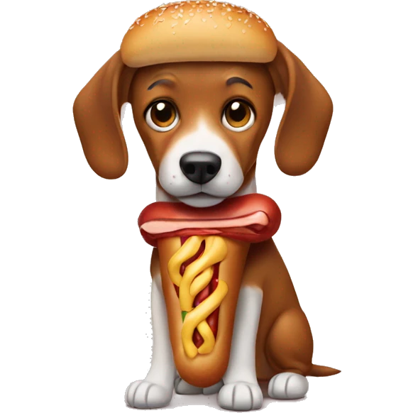 Do a dog in a hotdog costume  emoji