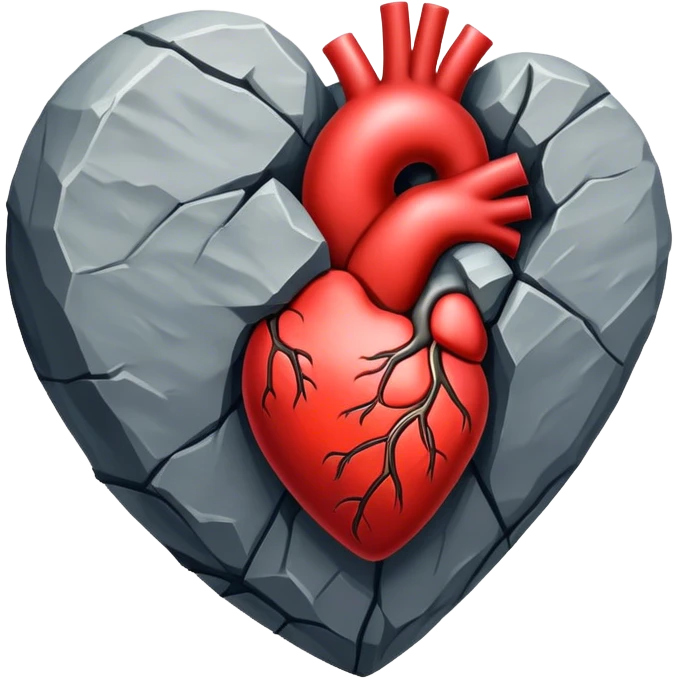 A heart in the style of rock  emoji