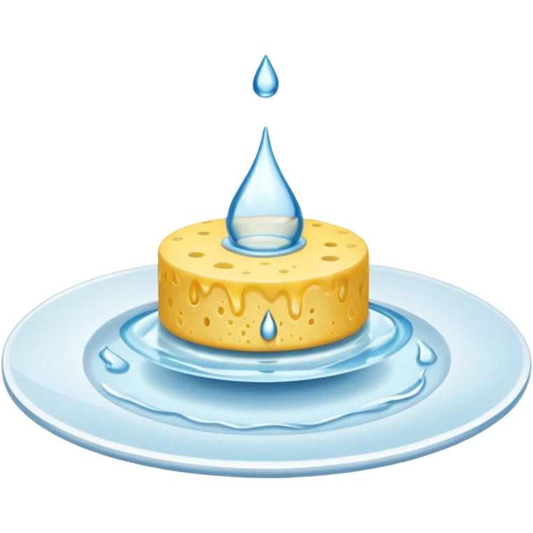 plate with water drop and sponge emoji