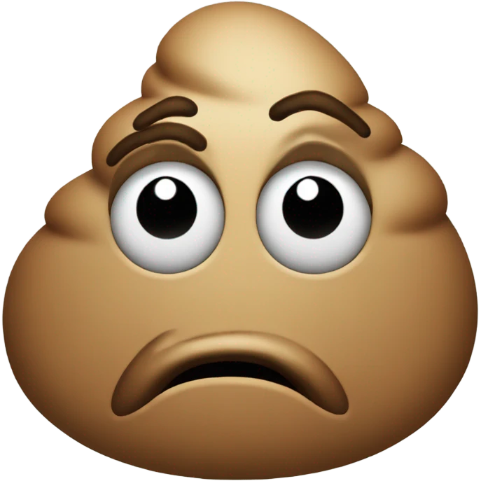 Sad poop face emoji