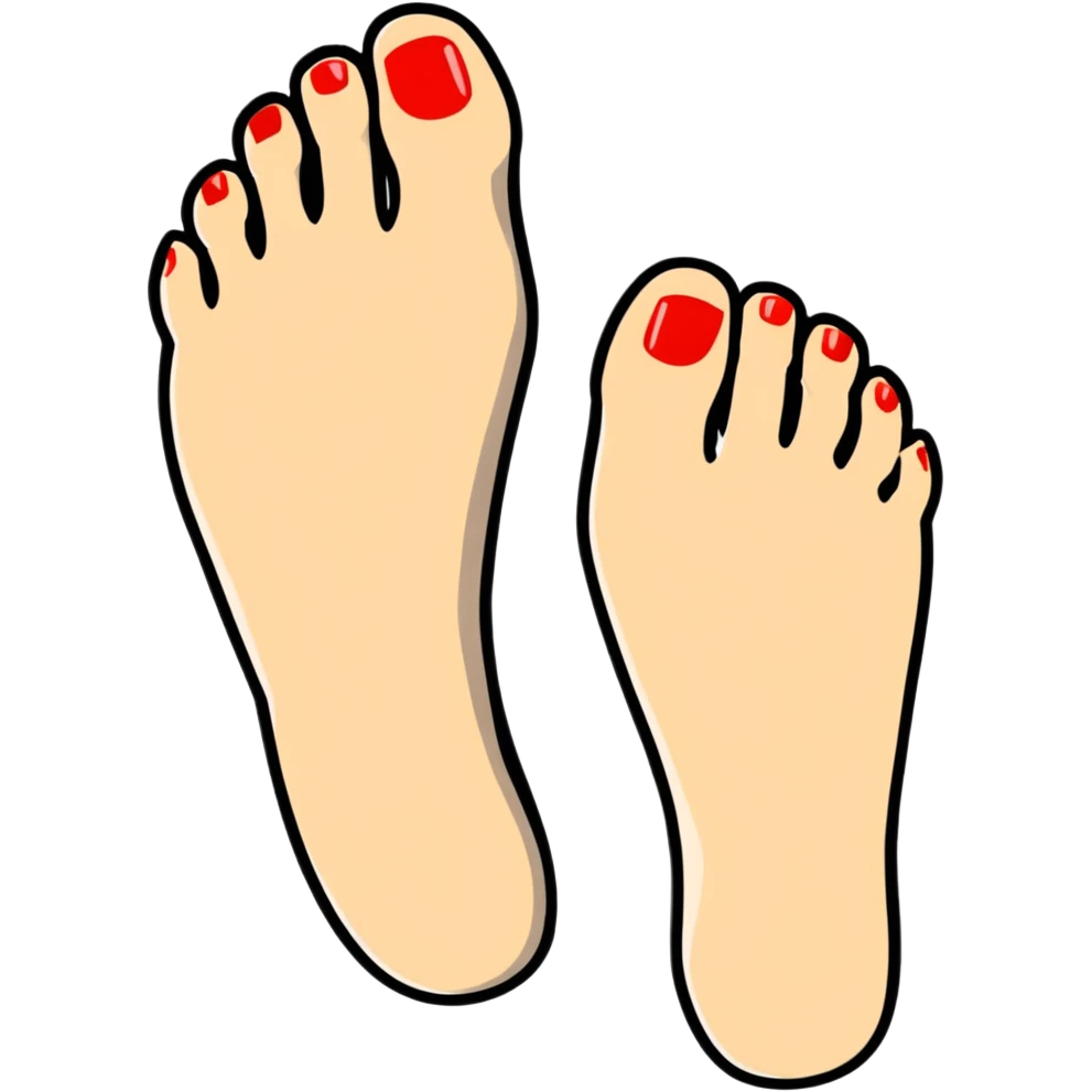 Black pedi toes emoji