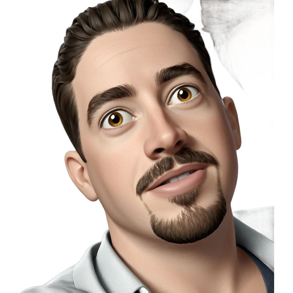 bearded boy looking at viewer emoji