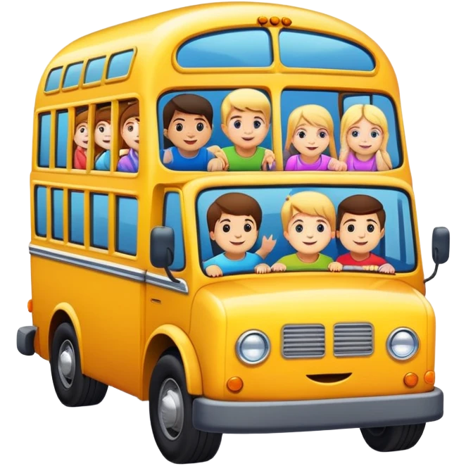 Short bus with kids on it emoji