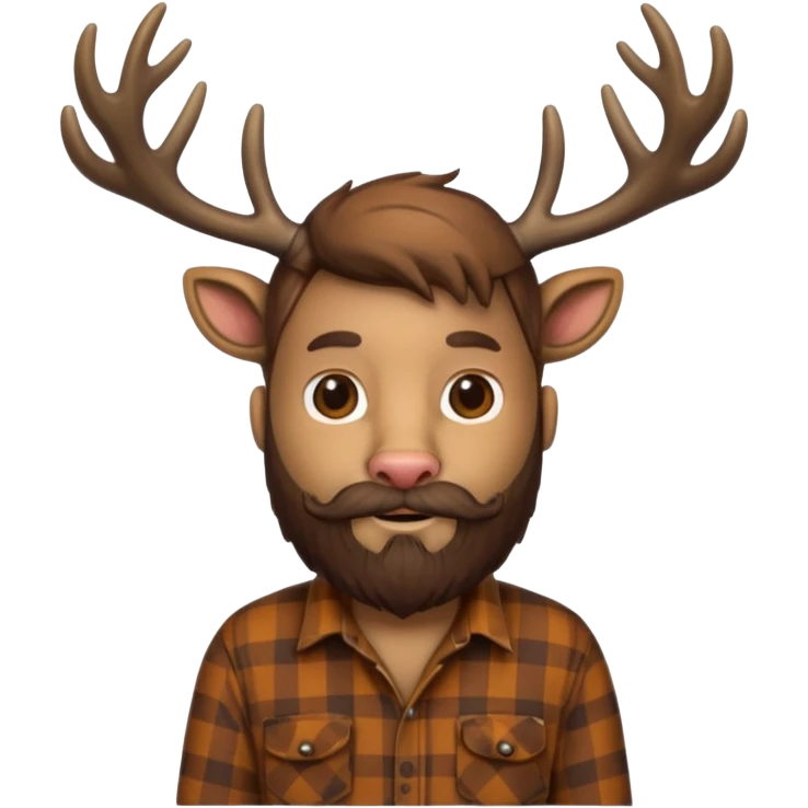 bearded deer with shirt emoji