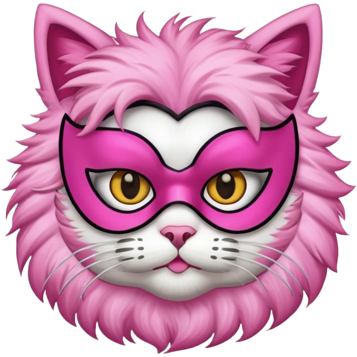 un chat qui fais un masque rose  emoji