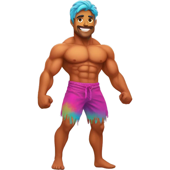 Happy holi muscles  emoji