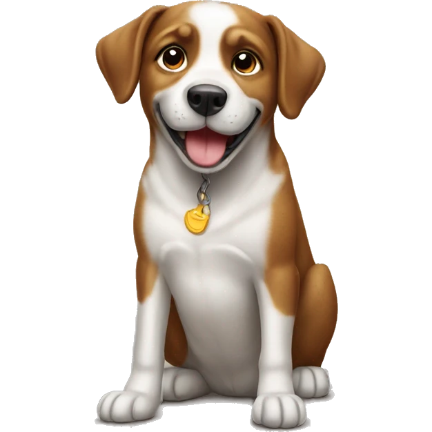 happy dog sit down emoji