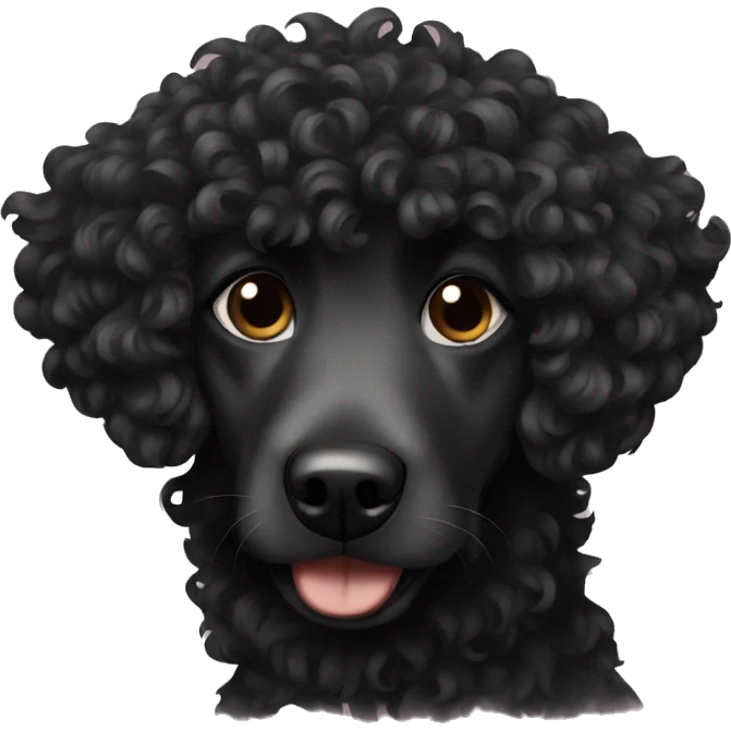 Black curly dog emoji