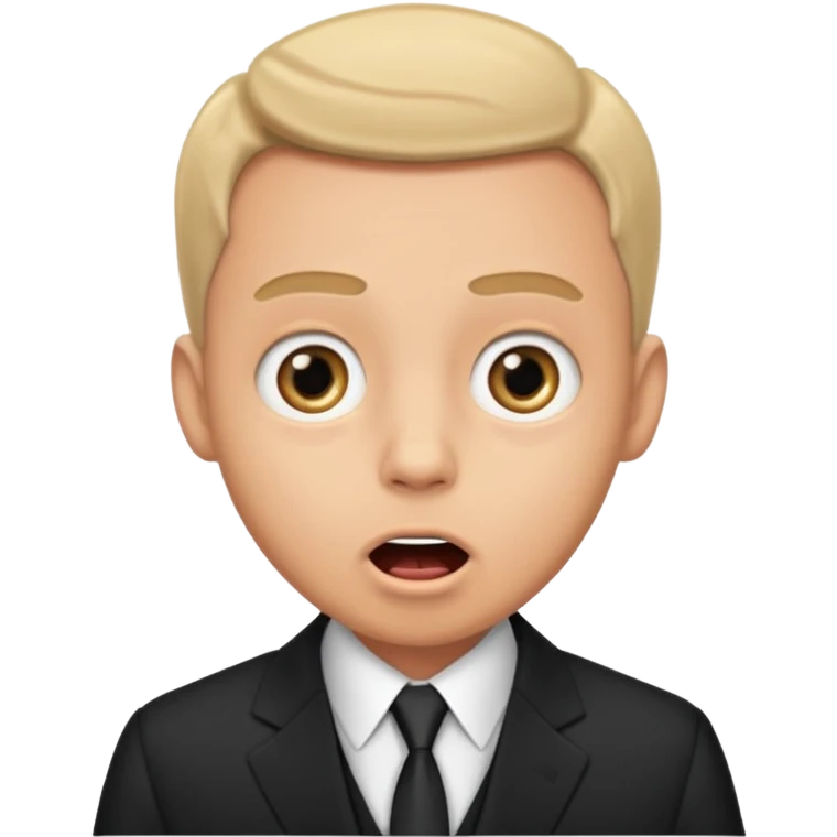 a man in a formal suit surprised emoji