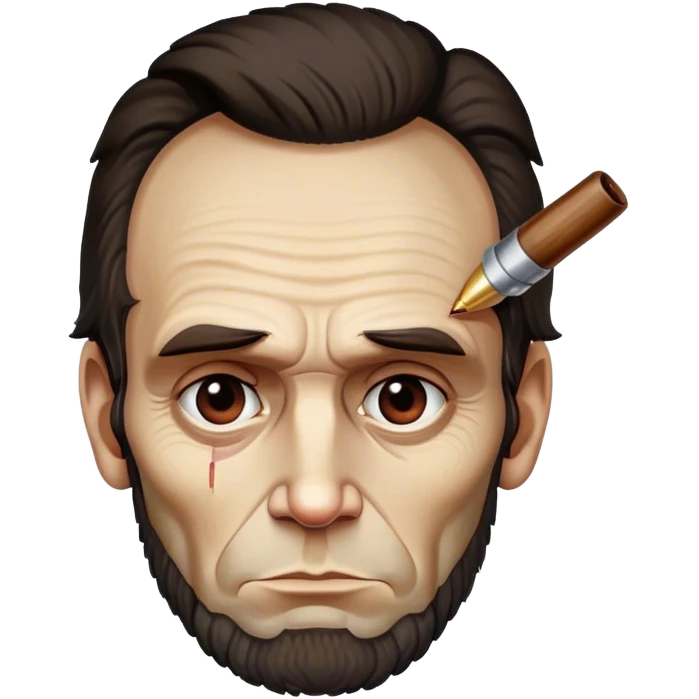Abe lincoln with a gunshot in head emoji