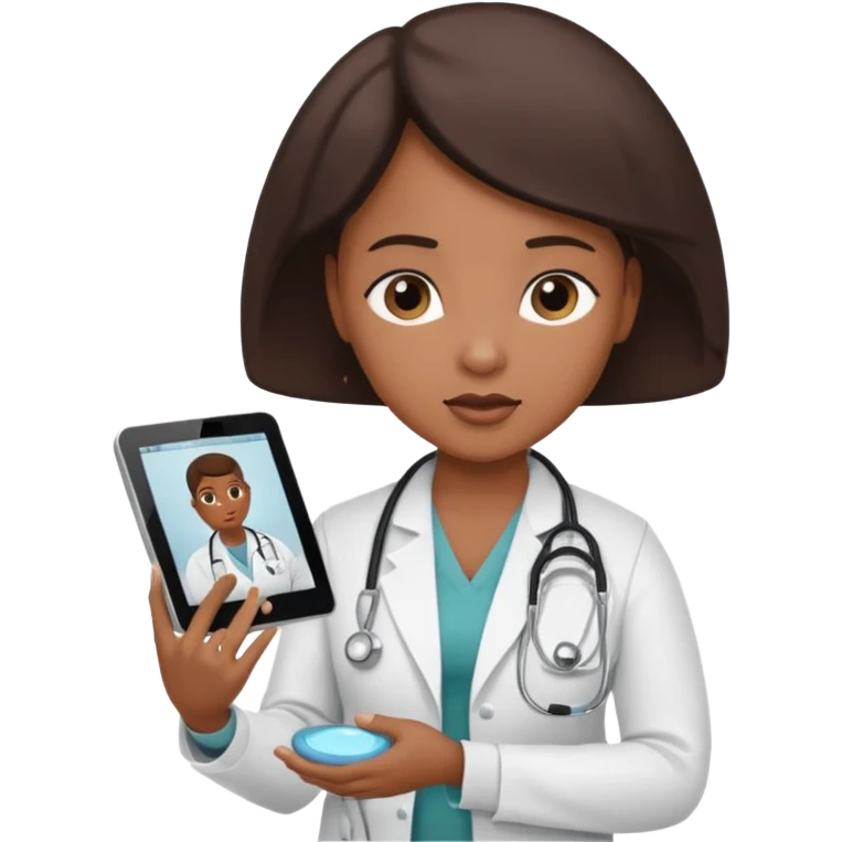 black maternal fetal medicine doctor performing fetal ultrasound emoji