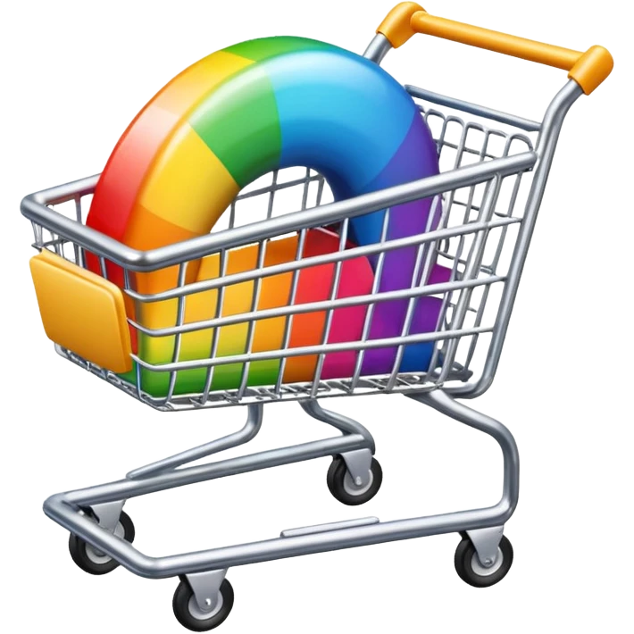 shopping cart emoji in pride colors emoji