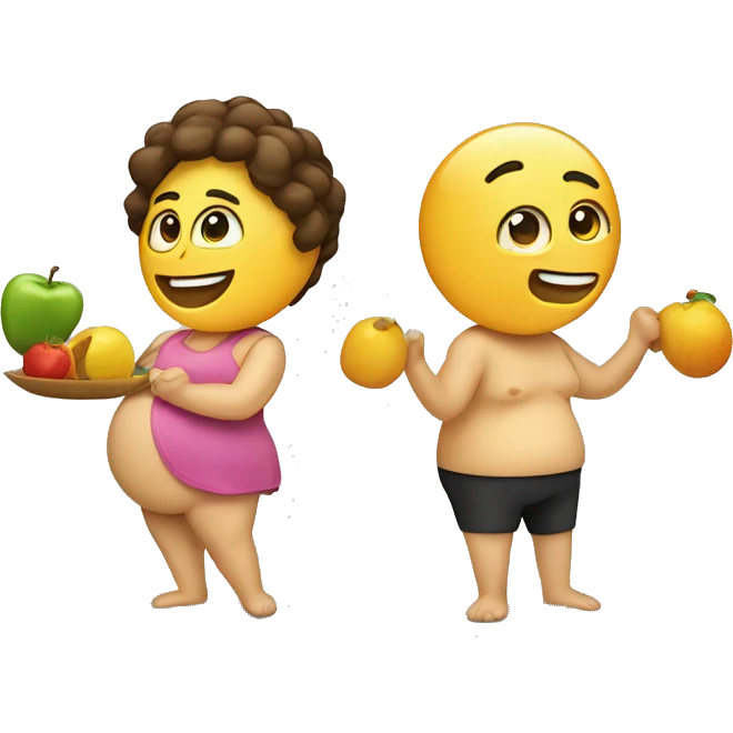 Show me emoticons related to weight loss, fitness, healthy eating, and nutrition." emoji