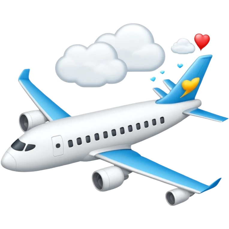 Aeroplano che scrive nel cielo “ti amo” emoji