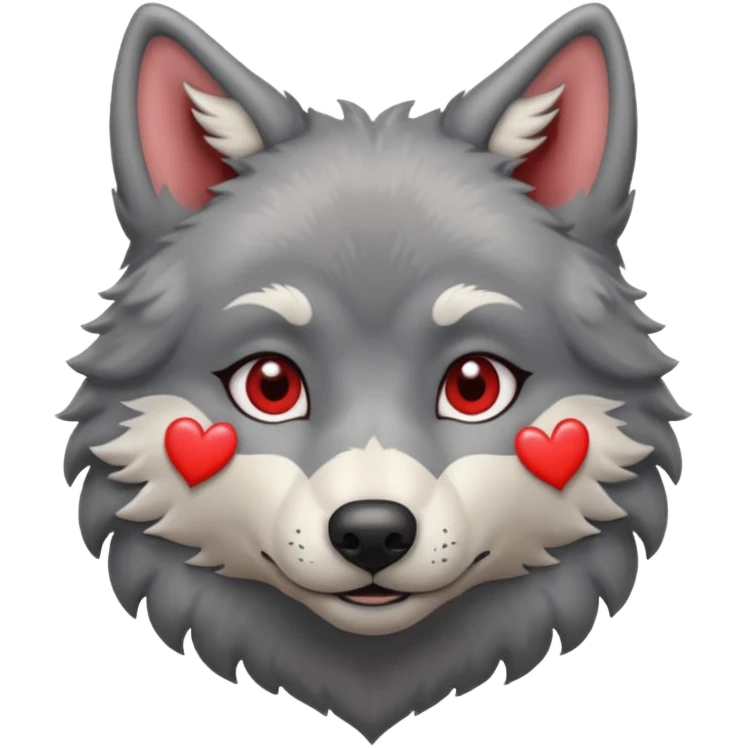 wolf with hearts in its eyes emoji