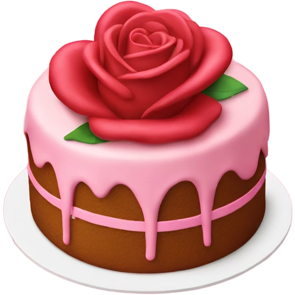 valentine’s day cake with rose emoji
