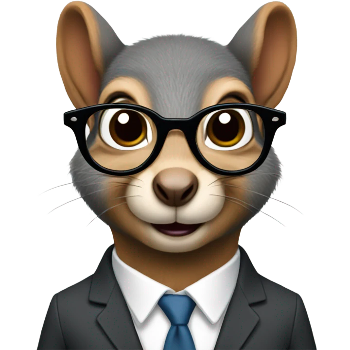 Squirrel with glasses and suit emoji