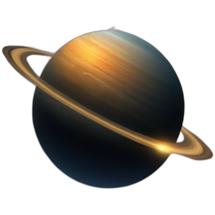 a planet in the universe with a black background with stars and rings around the planet emoji