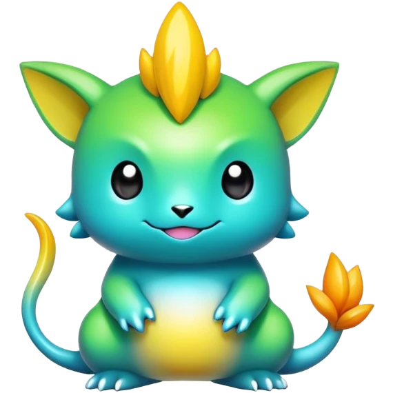 Randomly-colored chibi Fakémon-creature emoji