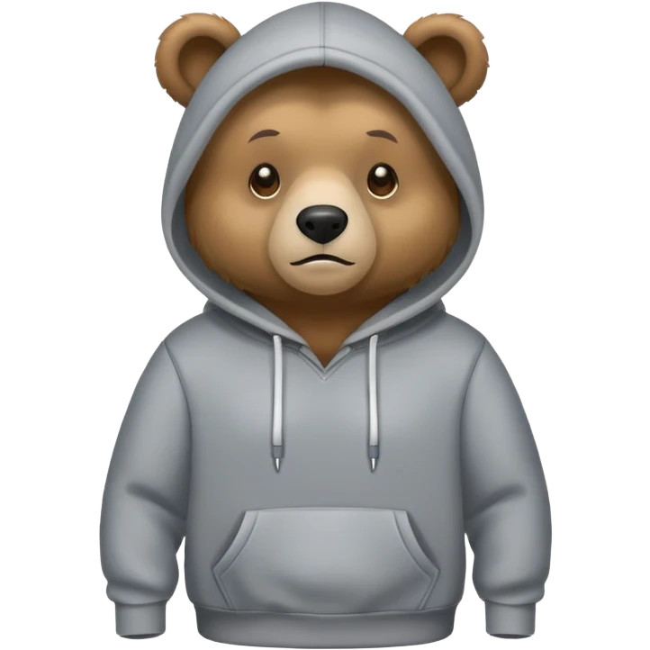 Bear wearing a hoodie  emoji