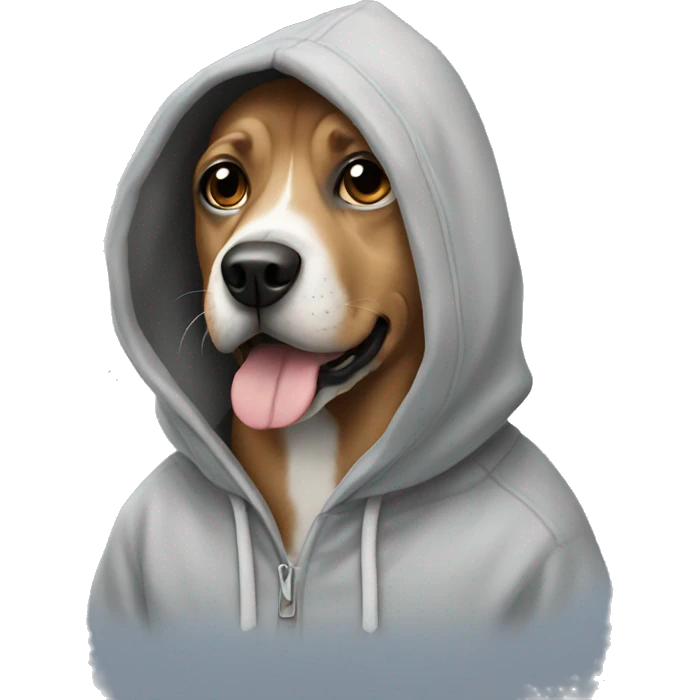 Dog wearing hoodie emoji