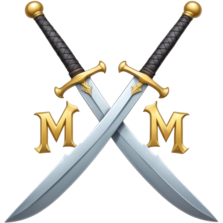 two crossed swords with the letter M emoji