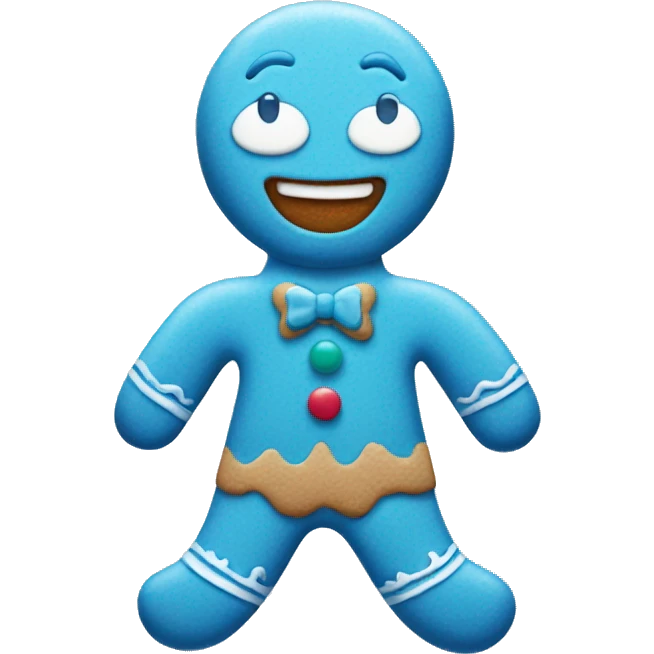 Blue gingerbread man  emoji
