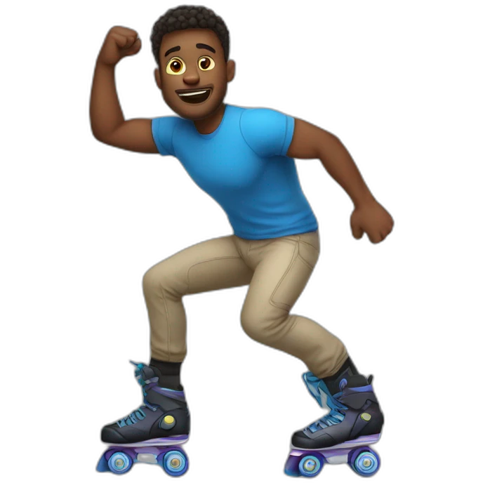 Strong guy in artistic roller blades emoji