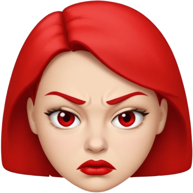 Cocuette angry face with furrowed brows emoji