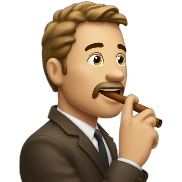 man eating a cigar emoji