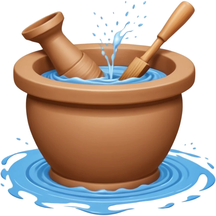 Realistic image of a potter's wheel in action, shaping wet clay into graceful shapes, water splashing gently emoji