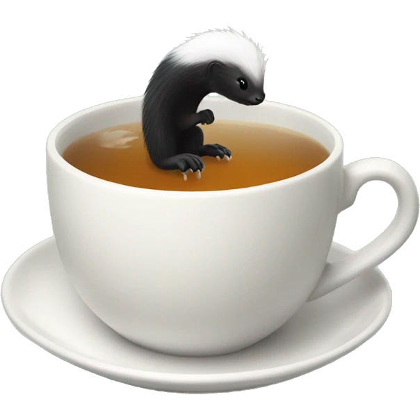 skunk tail in a cup of tea emoji