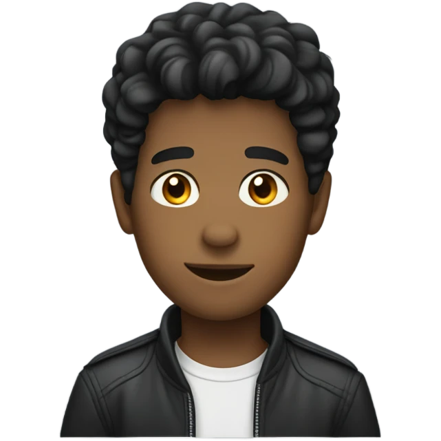 Black haired boy in car emoji