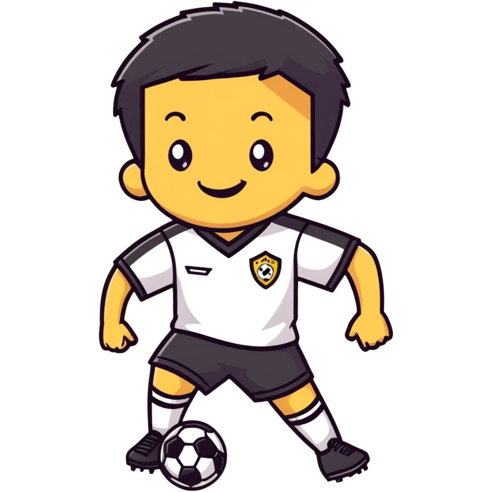 happy boy in soccer uniform emoji