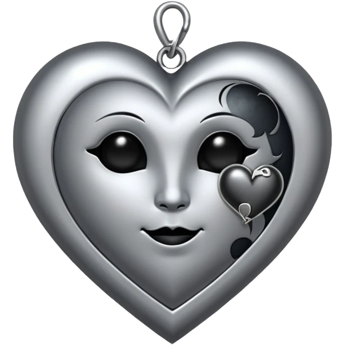 heart with a gothic moon charm emoji