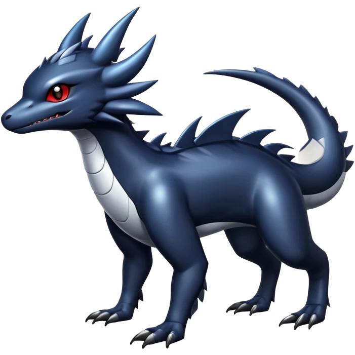 Dark Cute Shiny Edgy Nargacuga-Fakémon-hybrid-creature (full body)  emoji