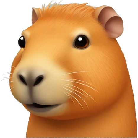 capybara with orange on this head emoji