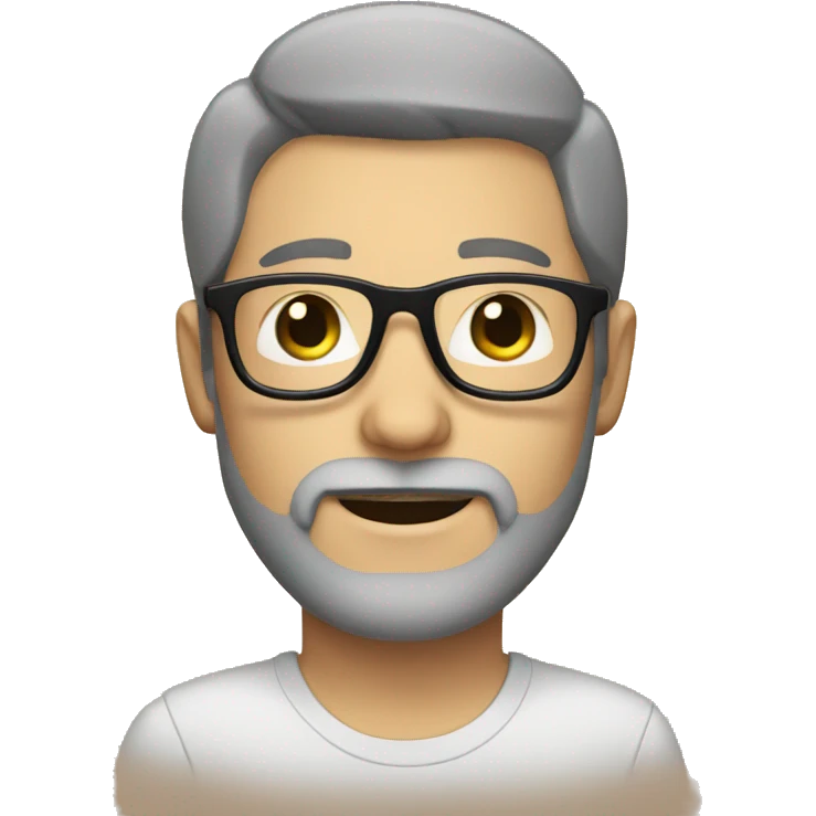 Guy with glasses and black beard, white skin emoji