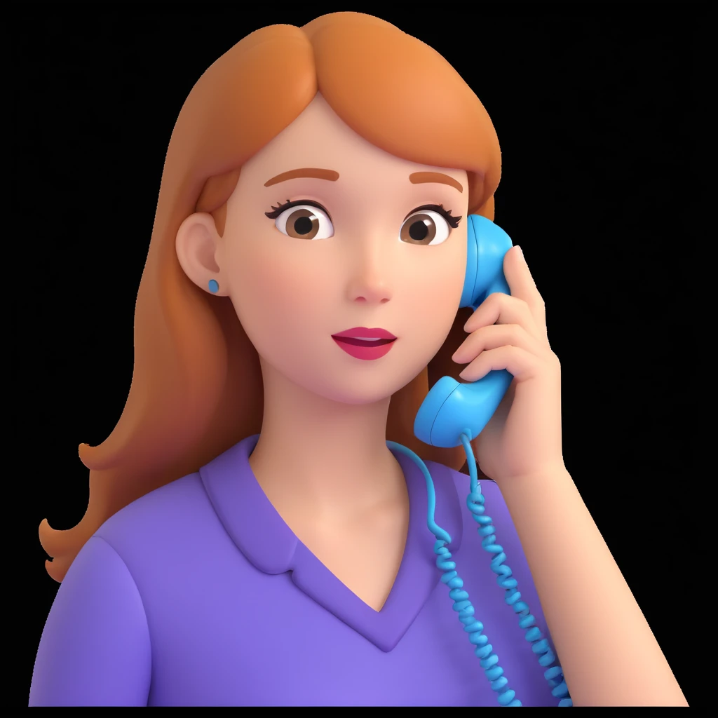 girl talking on phone bedroom background, close up pose emoji
