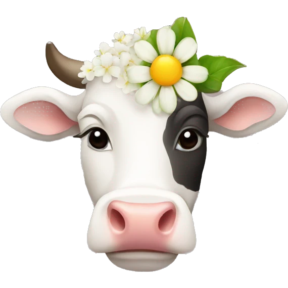 cow with flower emoji