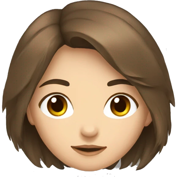 brown haired teen girl with medium length hair, mma emoji