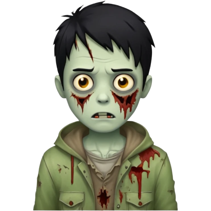 boy zombie with black hair emoji