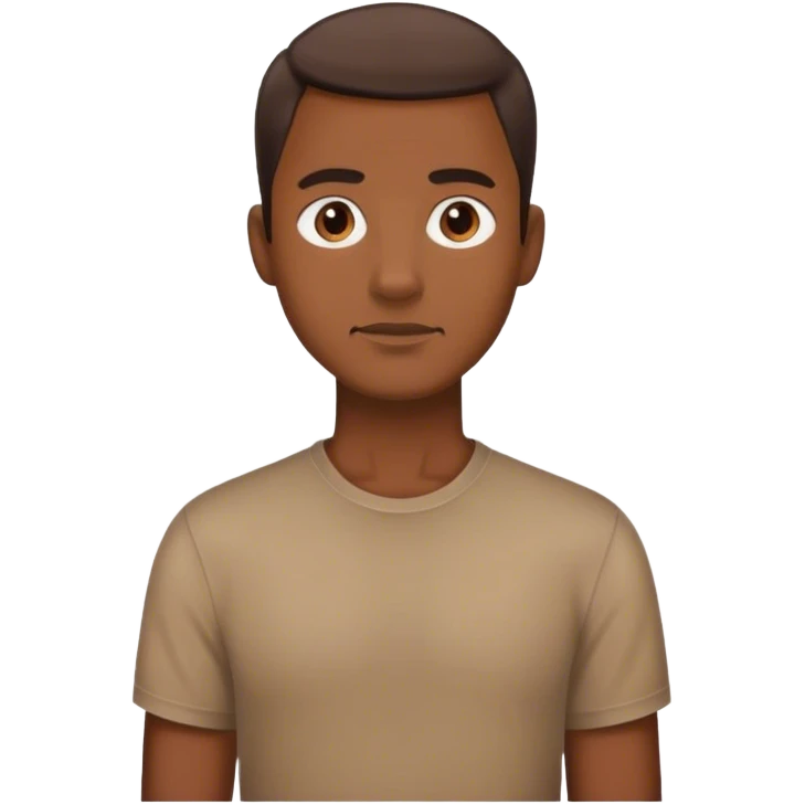 Man as emoji, wearing a brown shirt, straight posture emoji