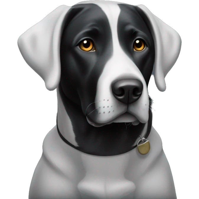 Black lab with white patch on chest emoji