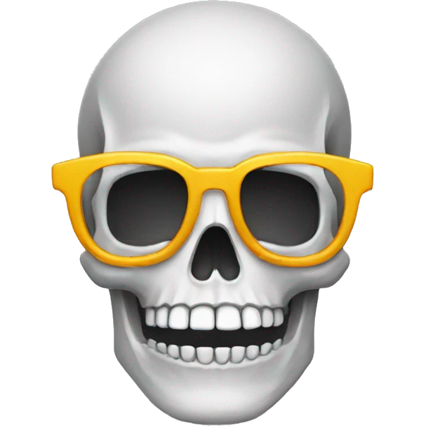 Nerd emoji but skull emoji