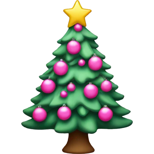 Pink Christmas tree emoji